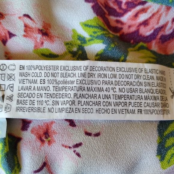 EUC* FOREVER 21| WHITE FLORAL COLD SHOULDER LONG SLEEVE BLOUSE - Picture 12 of 13